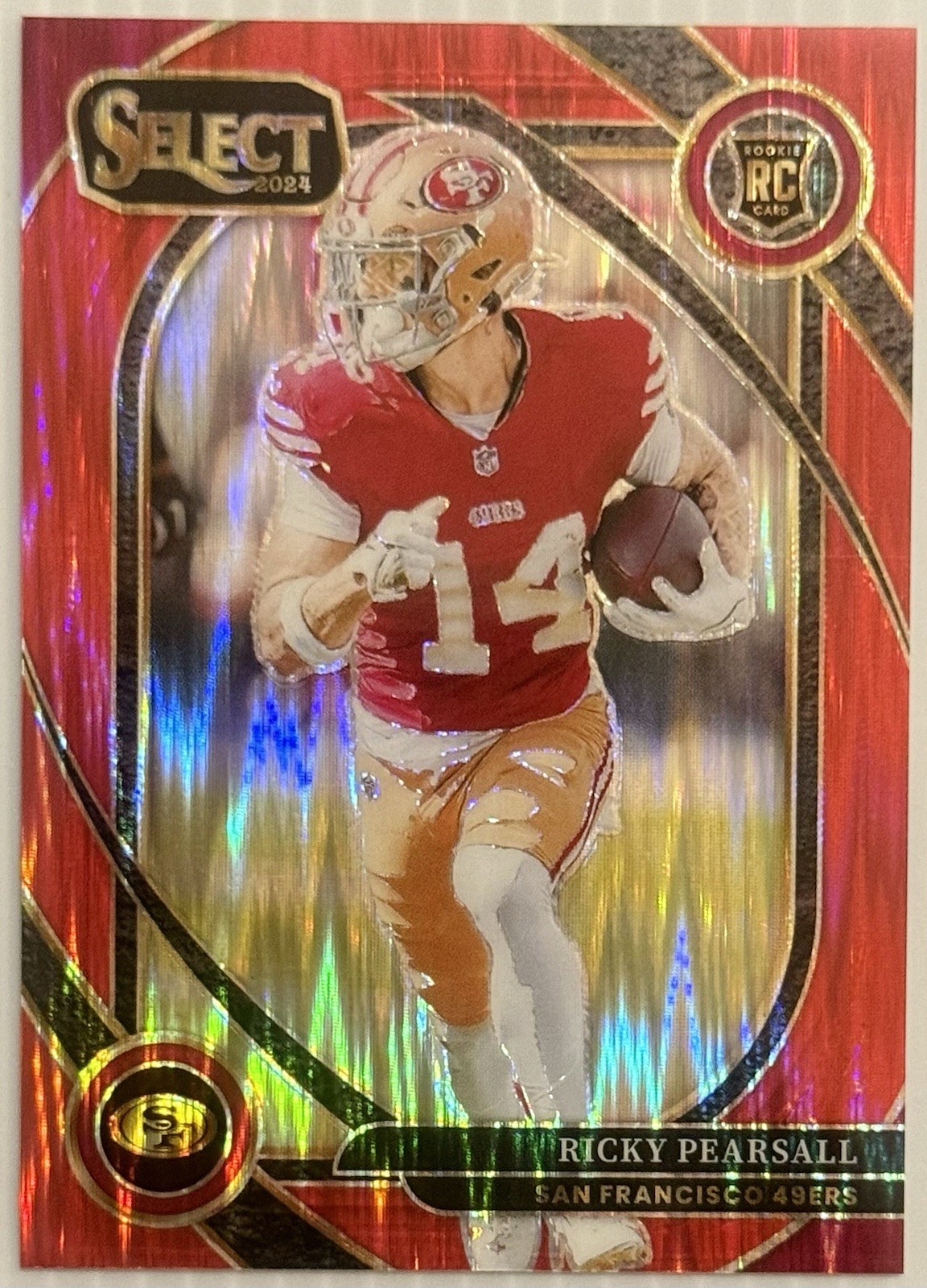 2024 Panini Select - Club Level Ricky Pearsall #285 Red Shock Prizm /249 (RC)