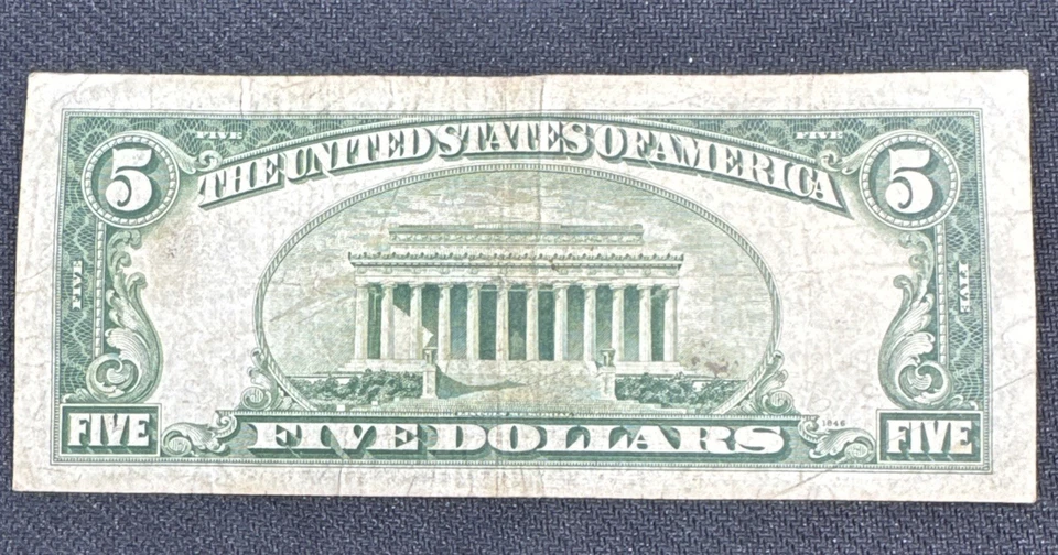 ✰ 1950 Star Note * $5 STAR BILL FEDERAL RESERVE NOTE BANK OF NEW YORK Fr. 1961B* - Image 4 of 4