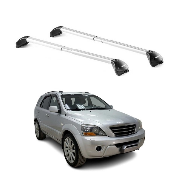 DachträGer GrundtäGer FüR Kia Sorento 2002-2009 100Kg Aluminium Silber 2 Tlg ABE-image