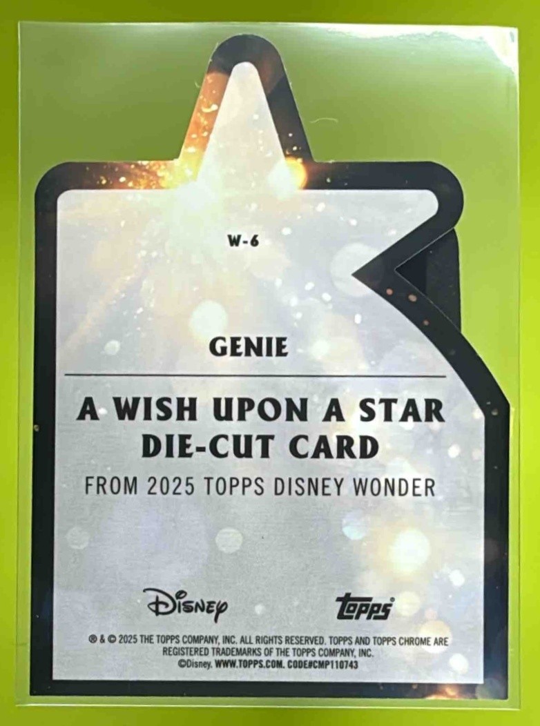 2025 Topps Disney Wonder Genie Wish Upon a Star Chrome Die-Cut #W