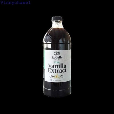 New Rodelle Pure Vanilla Extract 32 oz (946 ml) Bottle -Kosher-Gluten Free
