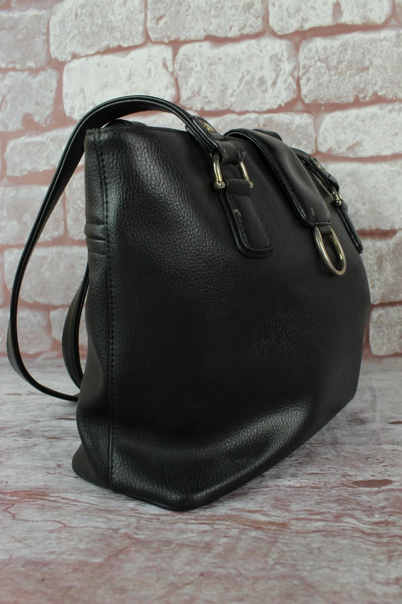 Shoulder Bag Black Leather Duo lynx Good Condition