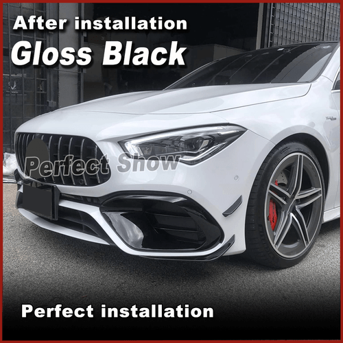 Para Benz W118 C118 CLA45 AMG 20-23 negro brillante divisor delantero aletas Canards - Imagen 4 de 12