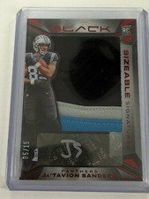 2024 Panini Black Ja’Tavion Sanders Sizable Signatures Rookie Patch Auto RPA /15