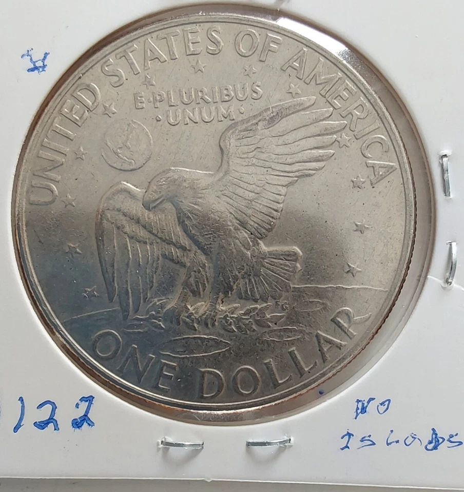1972 -D Eisenhower Dollar Error- On Earth Islands Under Florida Are Missing - Image 3 of 4