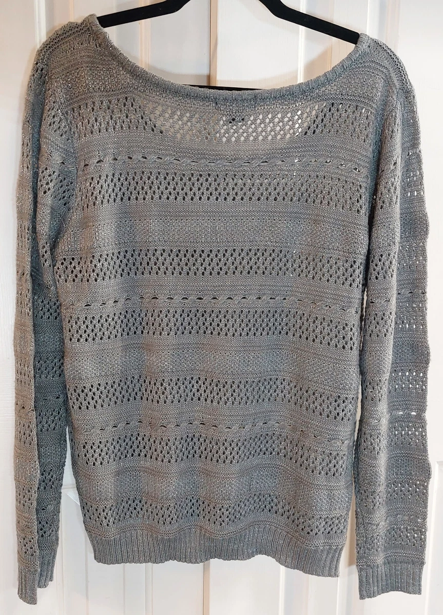 Metaphor Grey Shimmer Knit Sweater Sz XL | eBay