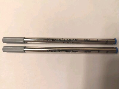 Schmidt 6040 Felt Tip Fineliner blue Fine Rollerball Refill 2pk