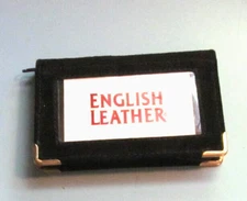 English Leather Suede Zip Around Wallet/Card Holder Black  5" x 3" New