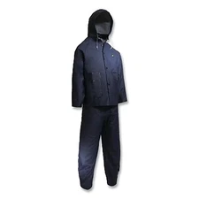 SITEX 3-PC Rain Suit w/ Detachable Hood Jacket & Bib Overalls, Large