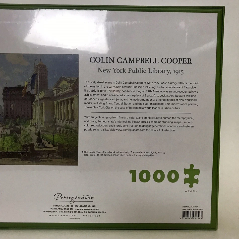 New York Public Library 1915 1000 Piece Jigsaw Puzzle Colin Campbell Cooper NEW - Image 3 of 4