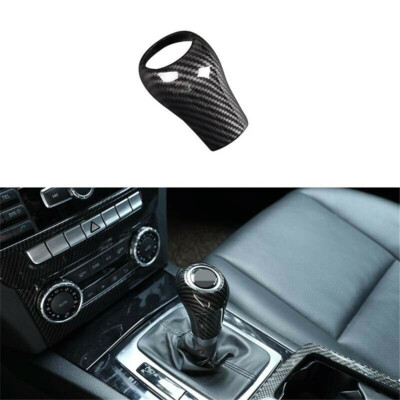 Carbon ABS Gear Shift Knob Cover For Mercedes Benz C E G A Class GLK GLS 2007-13