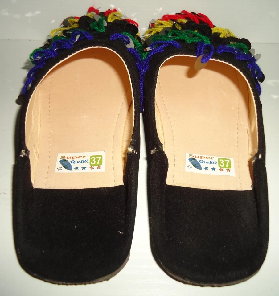 Zapatos pantuflas para mujer Supper Qualite hechos a mano marroquí Babouch talla 7/37 Foto 2 de 4