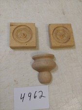 1 WOODEN REPLACEMENT LOWER FINIAL 2 FRONT DECORATIONS NEW / OLD STOCK