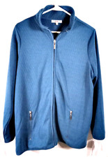 Hastings & Smith Women's 1x Full Zip Teal Sweat Jacket Nwt