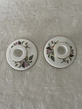 Wedgwood Hathaway Rose Bone China Candle Holders Set Of 2