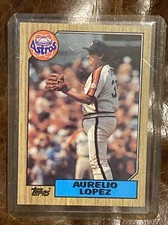 1987 Topps 659 Aurelio Lopez, Houston Astros Card; ONE OF FEW W/ Green Dot Error