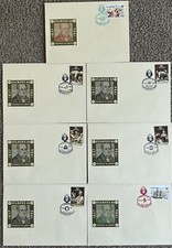 1986 ADELAIDE STAMPEX FULL SET SEVEN DECIMAL STAMP AVON SOUVENIR COVERS