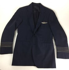 Vintage United Airlines Thorngate Captain’s Jacket + 3 Diamond Pilot's Wings Pin