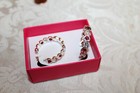 STUDIO 1886 AVON HOOP STYLE EARRINGS CRYSTAL W/ RED HEARTS SILVER TONE  — photo 9