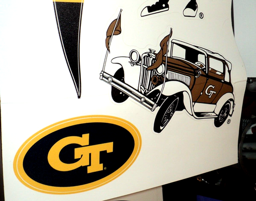 GEORGIA TECH Adesivi in vinile: Giacche gialle: Baseball, Relitto: 9 3/4 x 17 1/2 - Foto 3 di 3