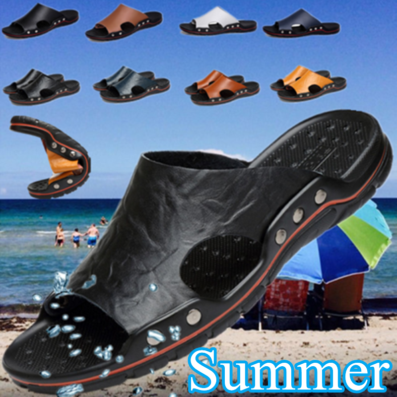 PANTOFOLA D’ORO Ciabatte uomo estive in pelle antiscivolo scarpe da spiaggia casual passeggio outdoor sandali