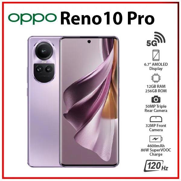 OPPO Reno10 Pro 5G 12GB+256GB PURPLE GLOBAL Ver. Dual SIM Android Cell Phone
