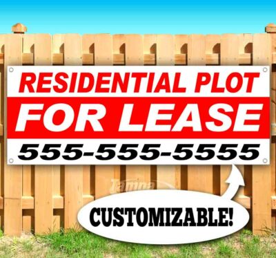 RESIDENTIAL PLOT FOR LEASE Advertising Vinyl Banner Flag Sign CUSTOM PH#