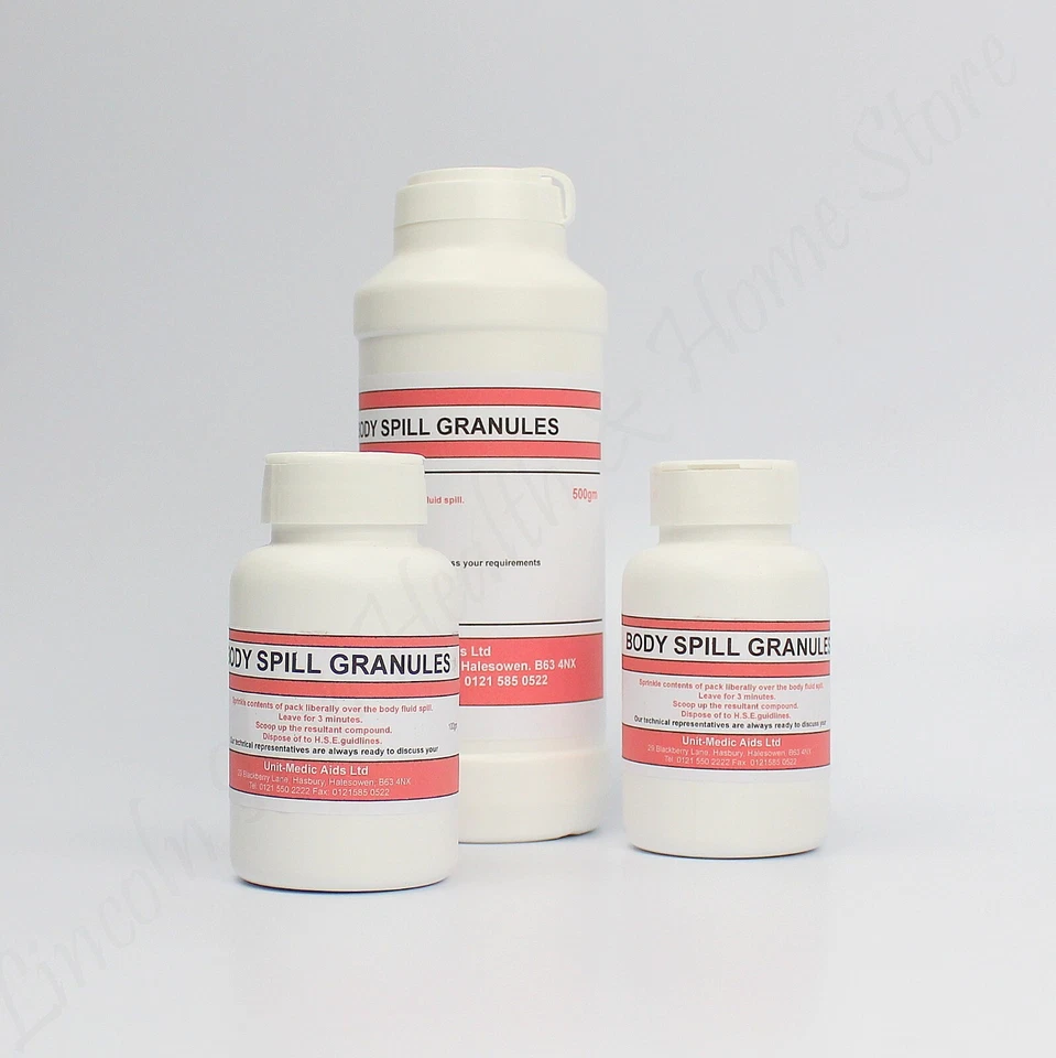 UNIT MEDIC AIDS Absorbent Powder / Body Spill Granules. Bio Hazard Clean Up for Fluid Disposal.