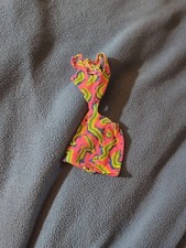 1990 Barbie Hawaiian Fun Fashions Dress 7300 Vintage Neon Cut Out Mini