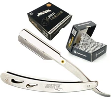 CS-104NL Classic Samurai Stainless Steel Straight Razor 100 Premium Blades