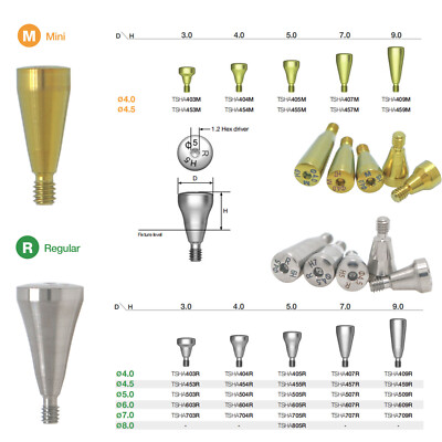 US Dental Healing Cap Abutment Hiossen Hexagon Compatible Mini/Regular Platform