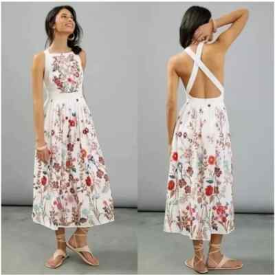 Anthropologie Eularia Maxi Dress 22W Floral Embroidered Cross Back Apron Style | eBay Anthropologie Eularia Maxi Dress 22W Floral Embroidered Cross Back Apron Style | eBay