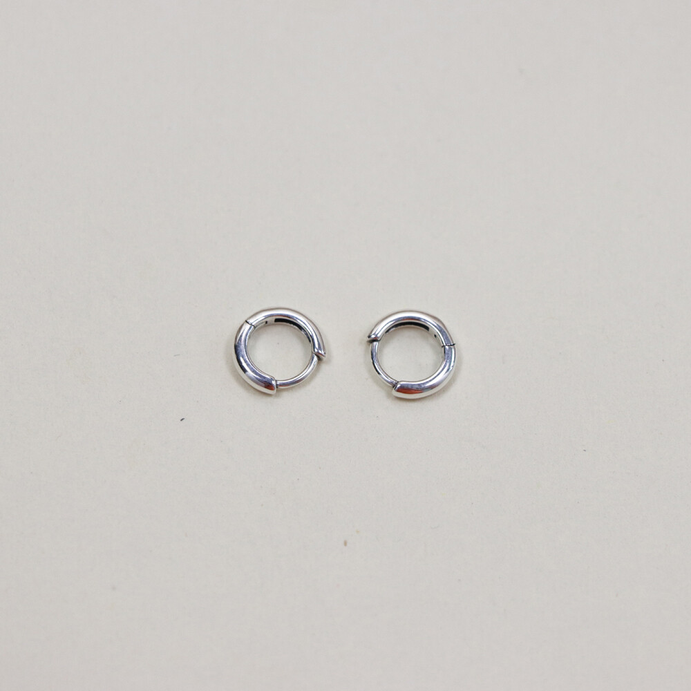 Earrings Silver Round PANDORA 925 Huggie Hoop