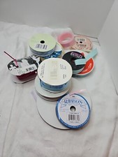 Ribbon Lot 5 Child Assortment 12 Rolls Pinks Blues Grosgrain More 100 yards