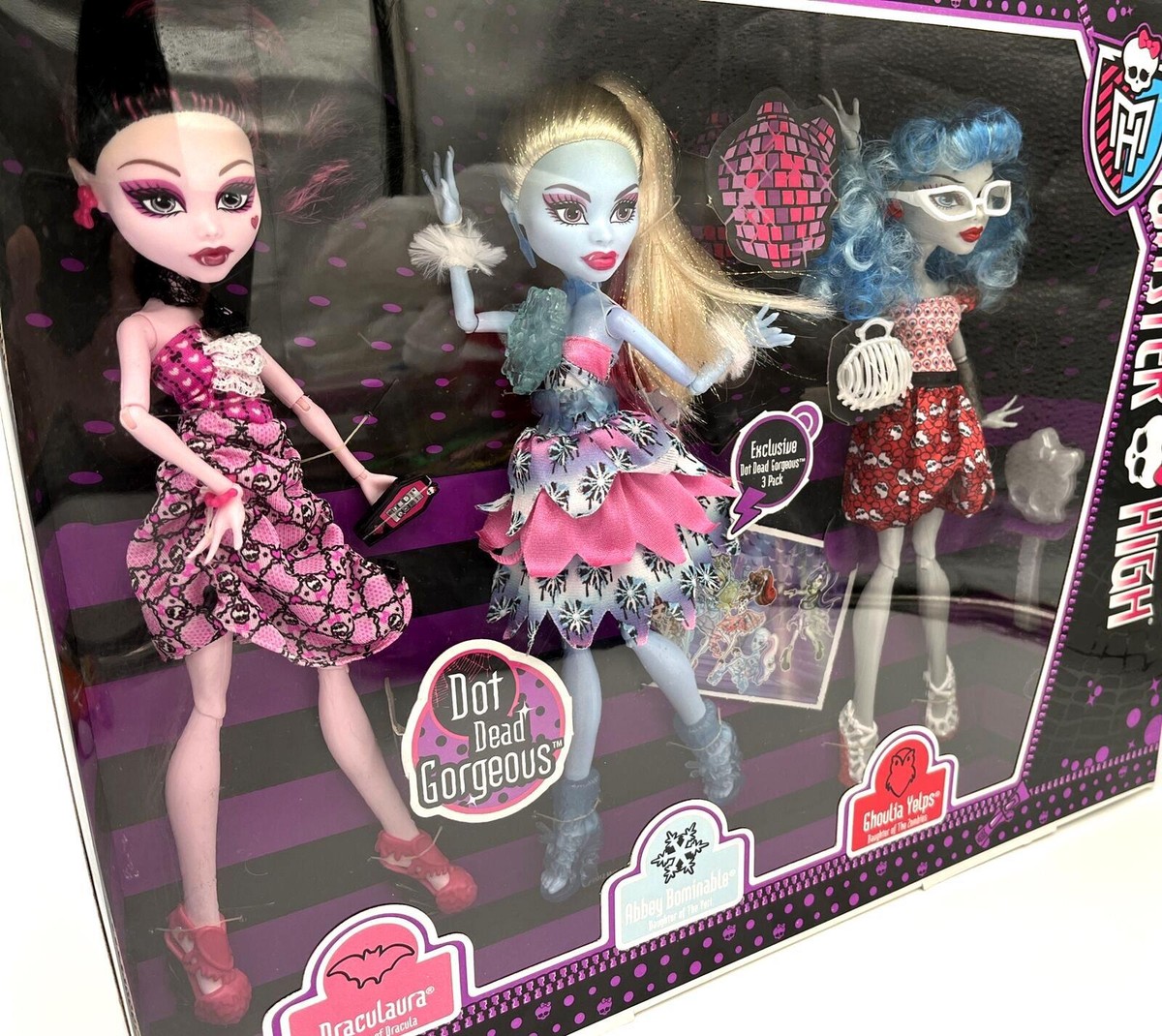 Monster High Dot Dead Gorgeous 3 Pack Draculaura Ghoulia Yelps