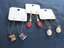 3 Pair CHARMING CHARLIE Dangle Earrings All NEW on Cards     