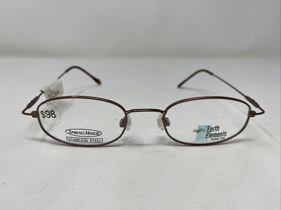 Earth Elements EE123 857 46-19-135 Matte Brown Full Rim Eyeglasses Frame M129