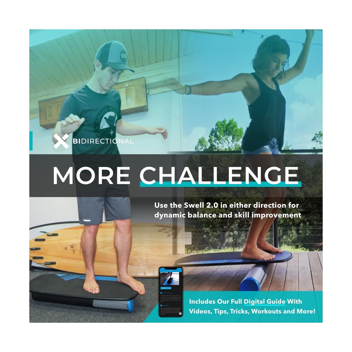 Revbalance Swell Surf Paddle Balance Board Trainer Gray