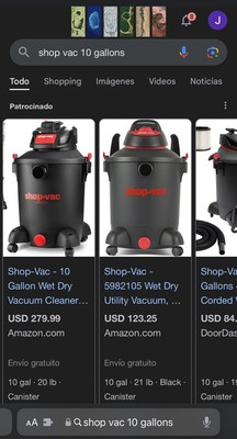 Shop-Vac 10 Gallon 37.8 Liters