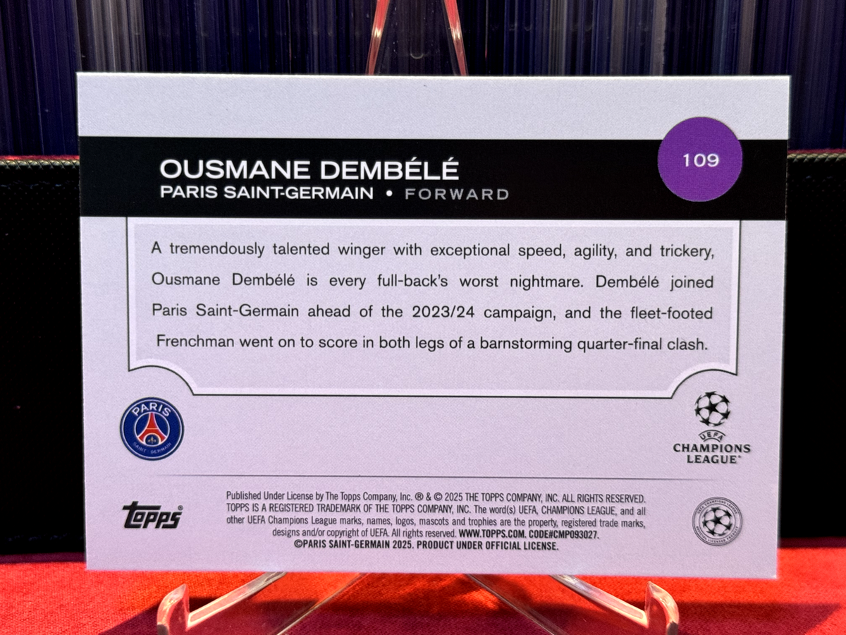 2024-25 Topps UEFA Club Competitions Rain Drops OUSMANE DEMBELE