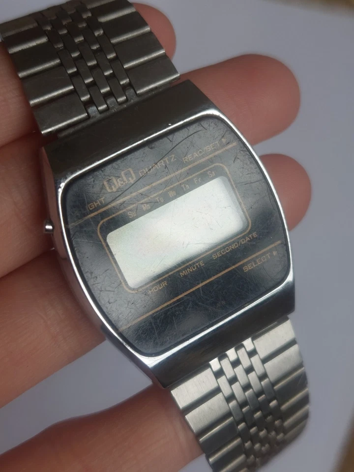 Reloj Pulsera Vintage Retro Q&Q Digital Cuarzo Hombre Acero Inoxidable COMO ESTÁ Foto 2 de 4