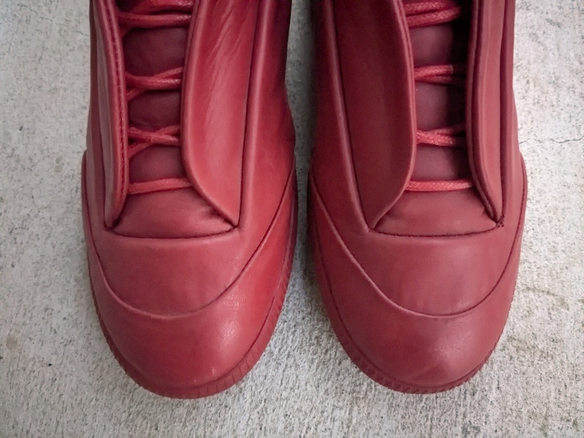 Maison Margiela Future Men 8 41 Red Leather High Top Sneakers 