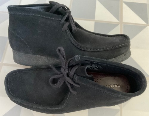 black suede wallabees