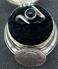 Sterling Silver And Black Onyx Ring Size 6.25