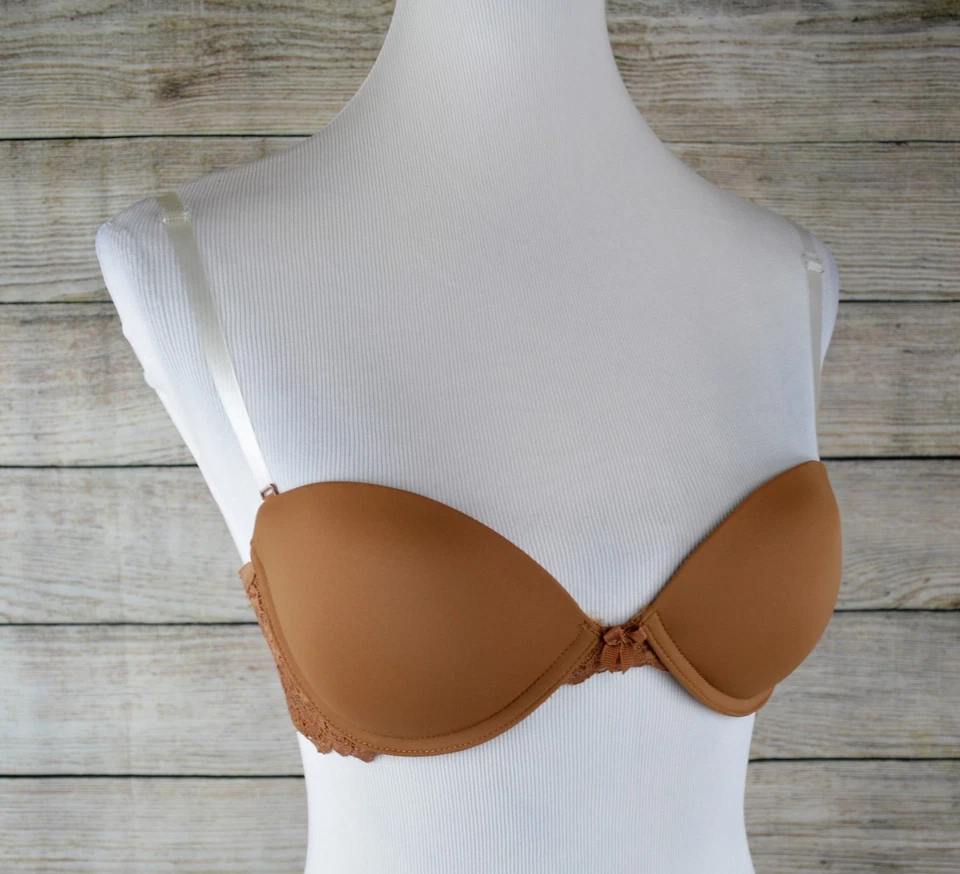 Sujetador push-up convertible multifunción para mujer Xhilaration sin tirantes 32C marrón Foto 4 de 4