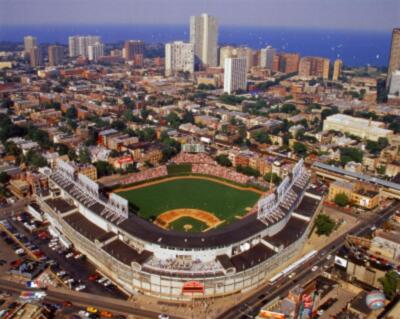 Wrigley Field Chicago Cubs Stadium aerial 8x10 Picture Celebrity Print