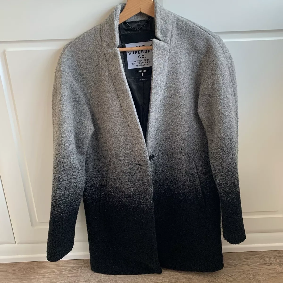 Superdry grey cocoon coat sale