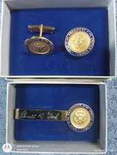 Gerald R Ford Presidential Seal Cufflinks and Tie Bar