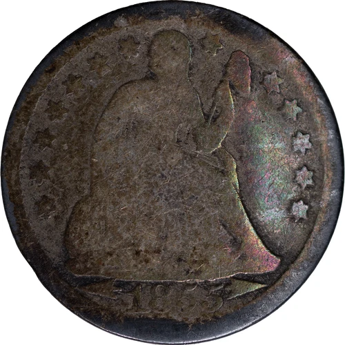 1855 Seated Liberty Dime w/Arrows ~ Good Details - Bent