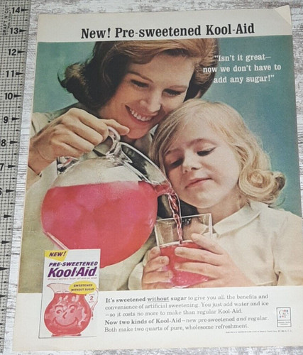 1964 Kool-Aid Vintage Print Ad Fruit Drink Pre-Sweetened Sugar Mother Daughter